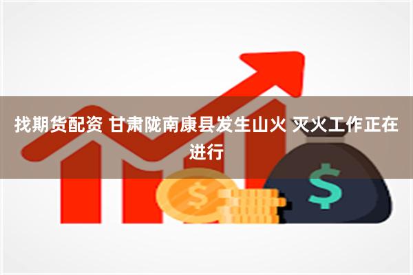 找期货配资 甘肃陇南康县发生山火 灭火工作正在进行