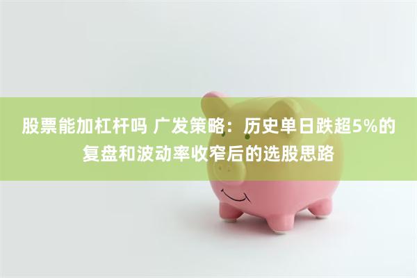 股票能加杠杆吗 广发策略：历史单日跌超5%的复盘和波动率收窄后的选股思路