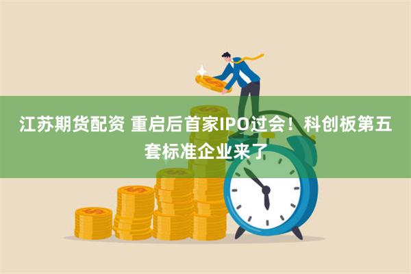 江苏期货配资 重启后首家IPO过会！科创板第五套标准企业来了
