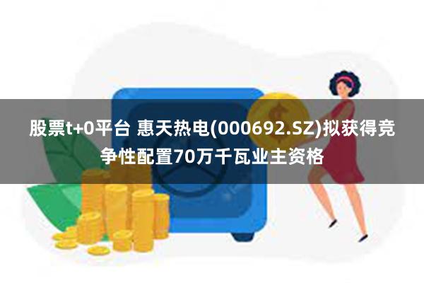 股票t+0平台 惠天热电(000692.SZ)拟获得竞争性配置70万千瓦业主资格