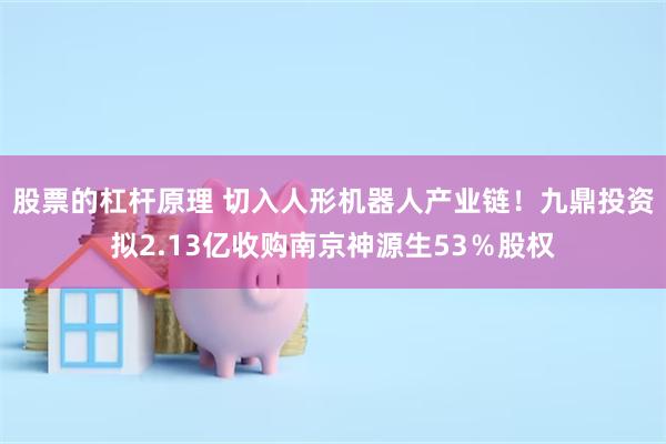 股票的杠杆原理 切入人形机器人产业链！九鼎投资拟2.13亿收购南京神源生53％股权